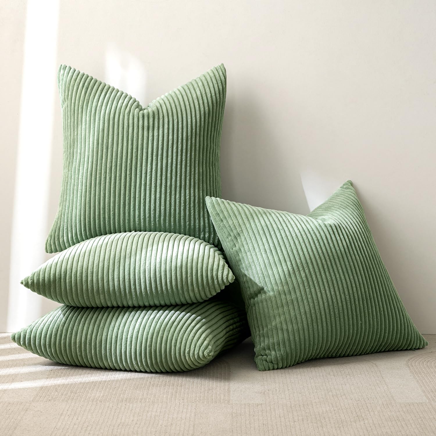 Boho Corduroy Throw Pillow Covers Set of 4