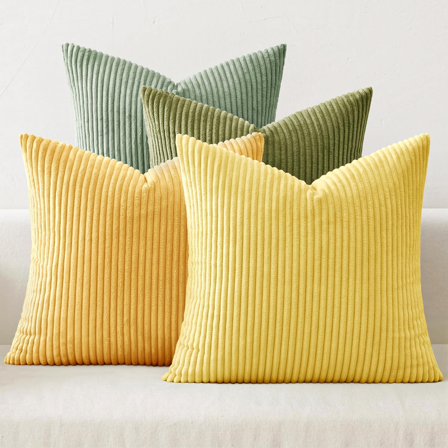 Boho Corduroy Throw Pillow Covers Set of 4