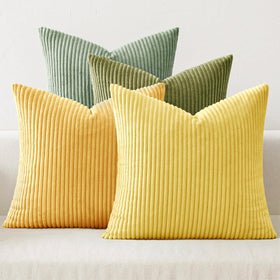 Boho Corduroy Throw Pillow Covers Set of 4