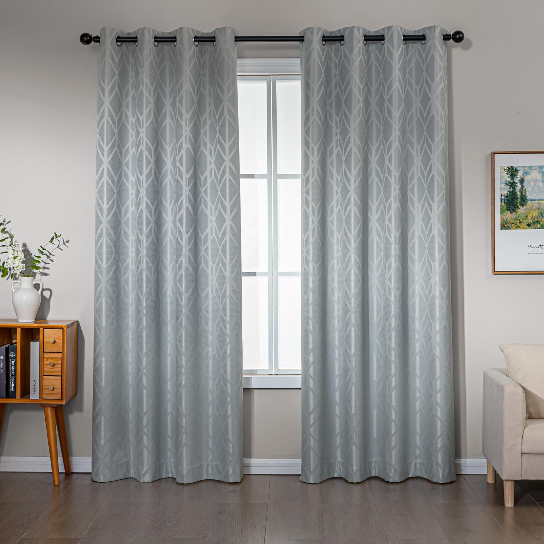 Jacquard 100% Blackout Thermal Insulated Curtains