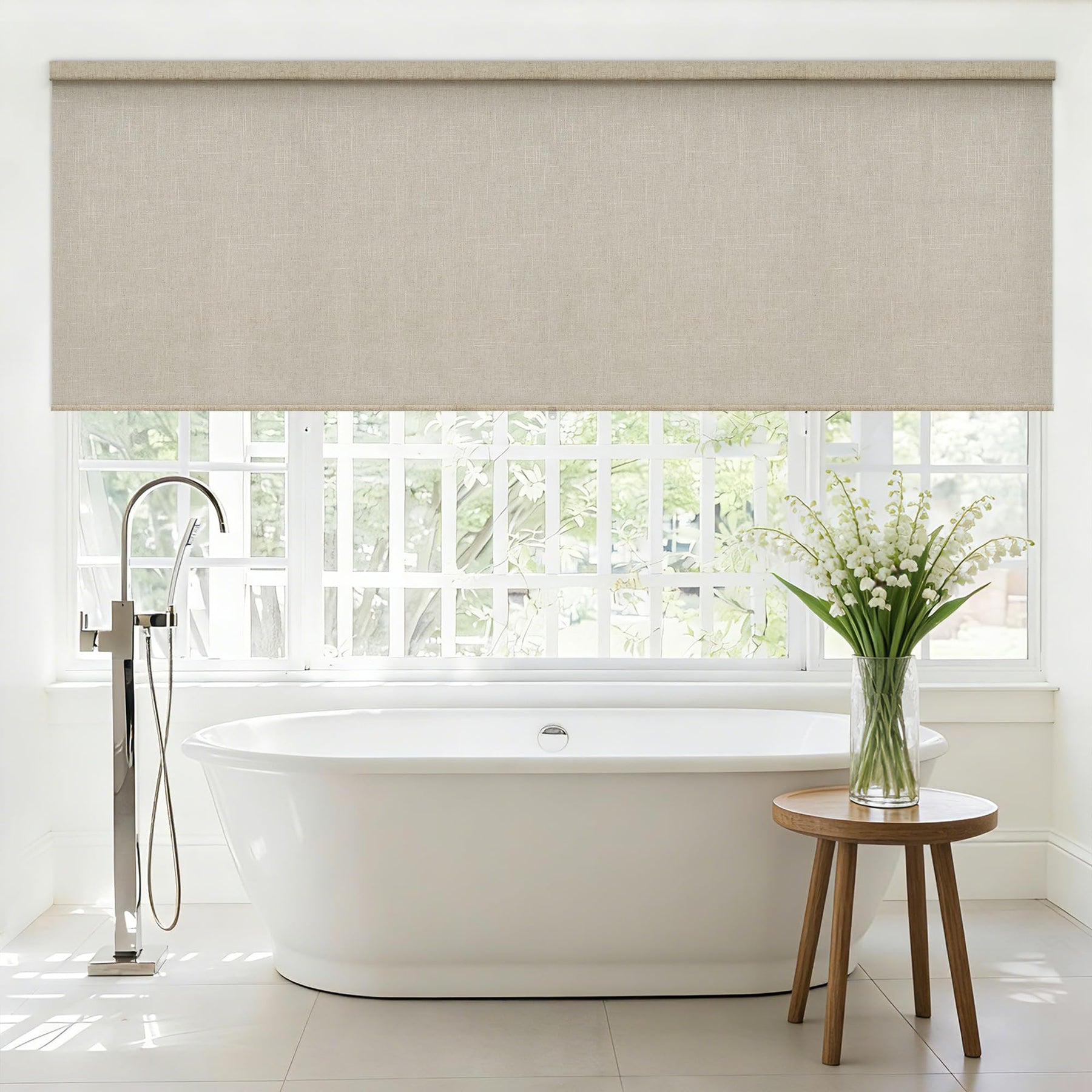 Cordless Light Filtering Roller Shades for Windows