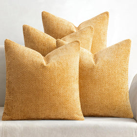 Chenille Throw Pillow Covers Set of 4