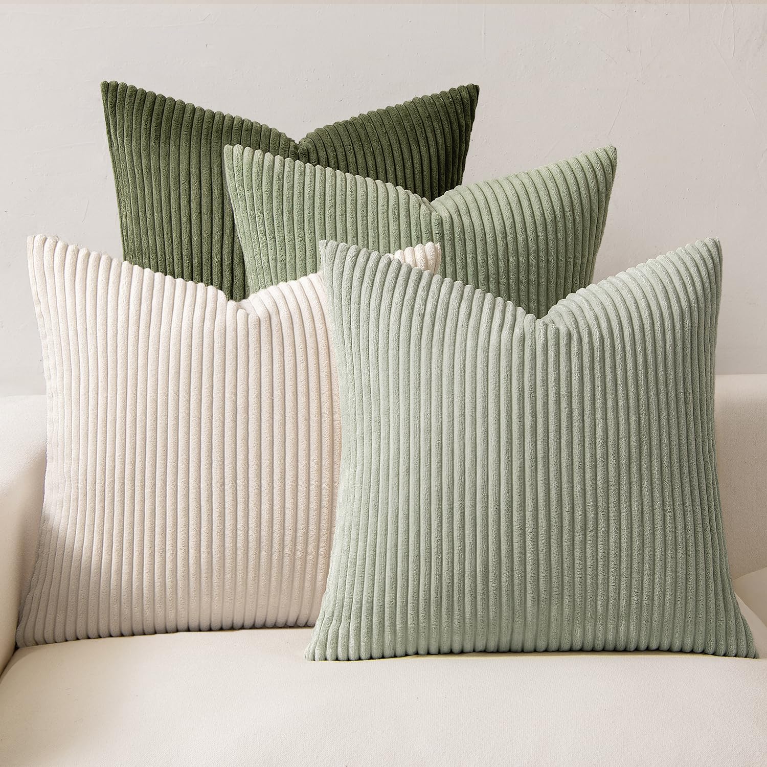 Boho Corduroy Throw Pillow Covers Set of 4