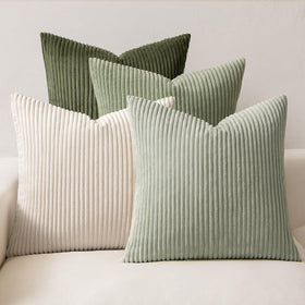 Boho Corduroy Throw Pillow Covers Set of 4