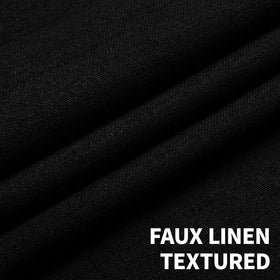 Full Blackout Faux Linen Grommet Curtains