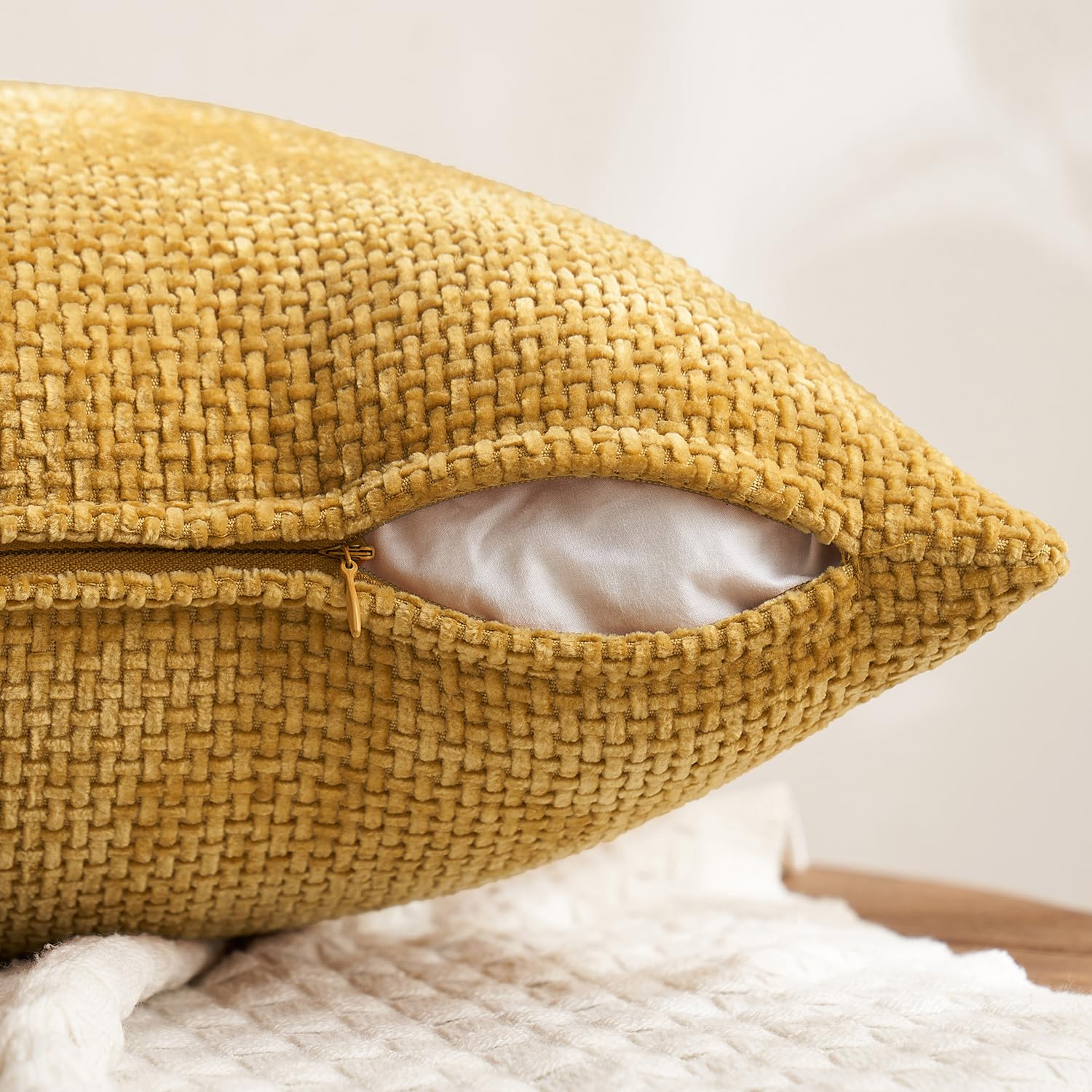 Chenille Throw Pillow Covers Set of 4