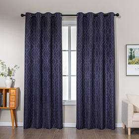 Jacquard 100% Blackout Thermal Insulated Curtains