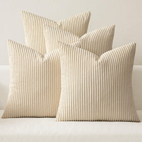 Boho Corduroy Throw Pillow Covers Set of 4
