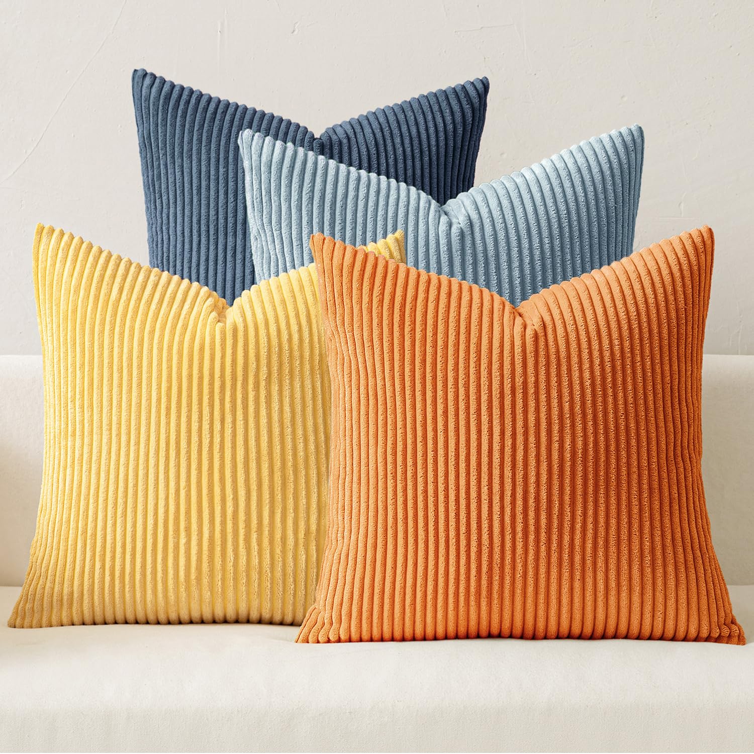 Boho Corduroy Throw Pillow Covers Set of 4