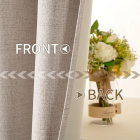 100% Blackout Linen Curtains for Bedroom & Living Room