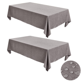 Faux Linen Wrinkle Free Tablecloth Set of 2