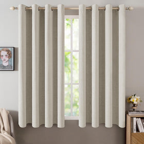 100% Blackout Linen Curtains for Bedroom & Living Room