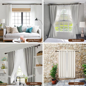 Adjustable Black Curtain Rod Set