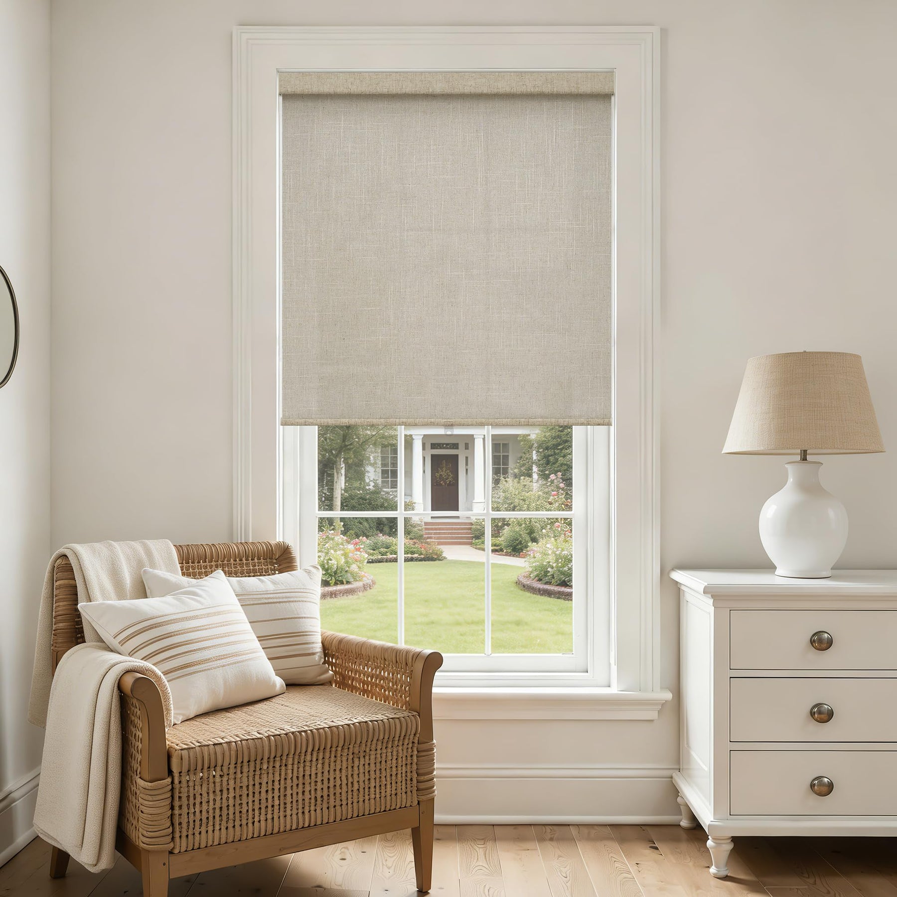 Cordless Light Filtering Roller Shades for Windows