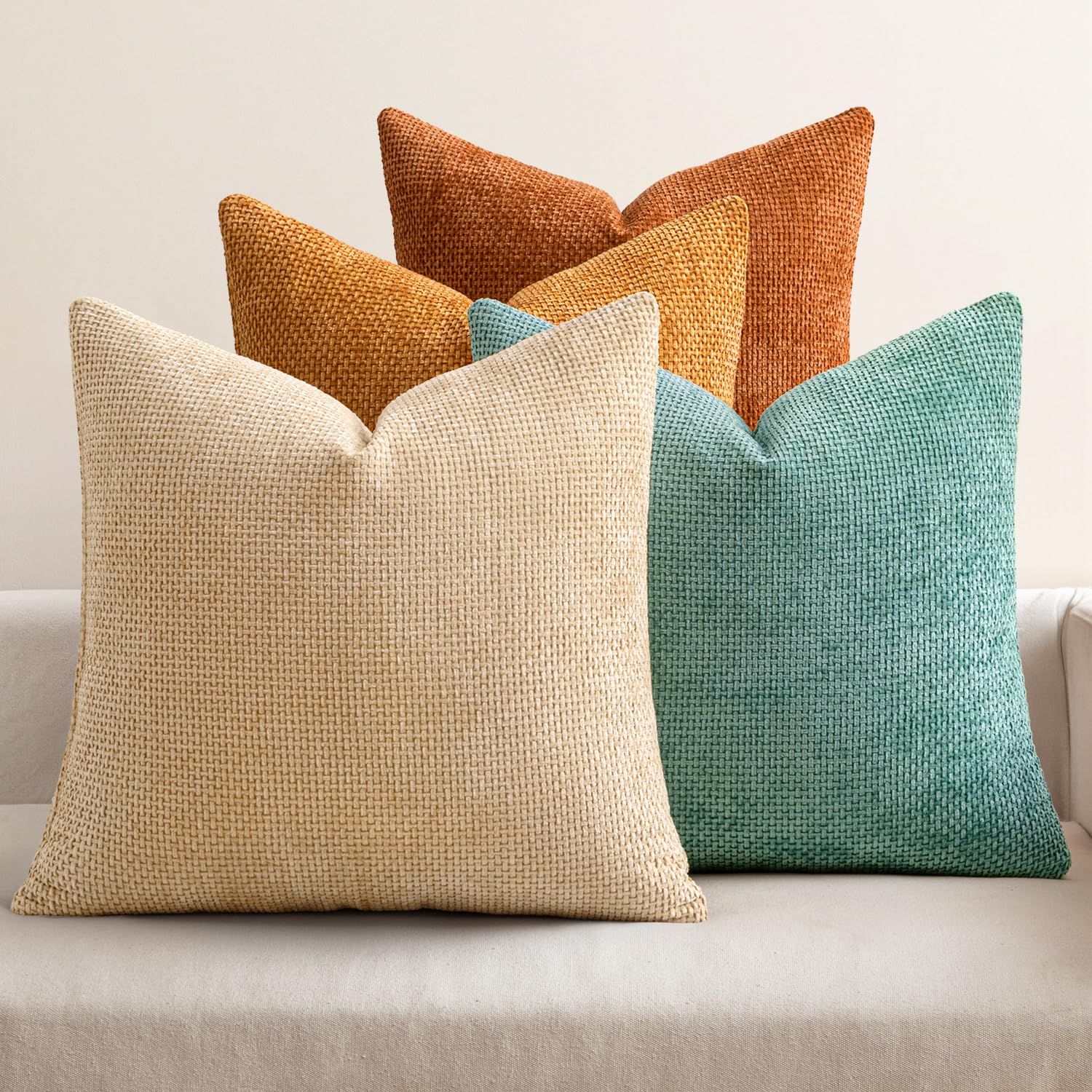 Chenille Throw Pillow Covers Set of 4