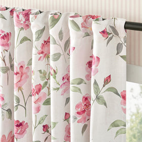 Boho Floral Room Darkening Linen Curtains