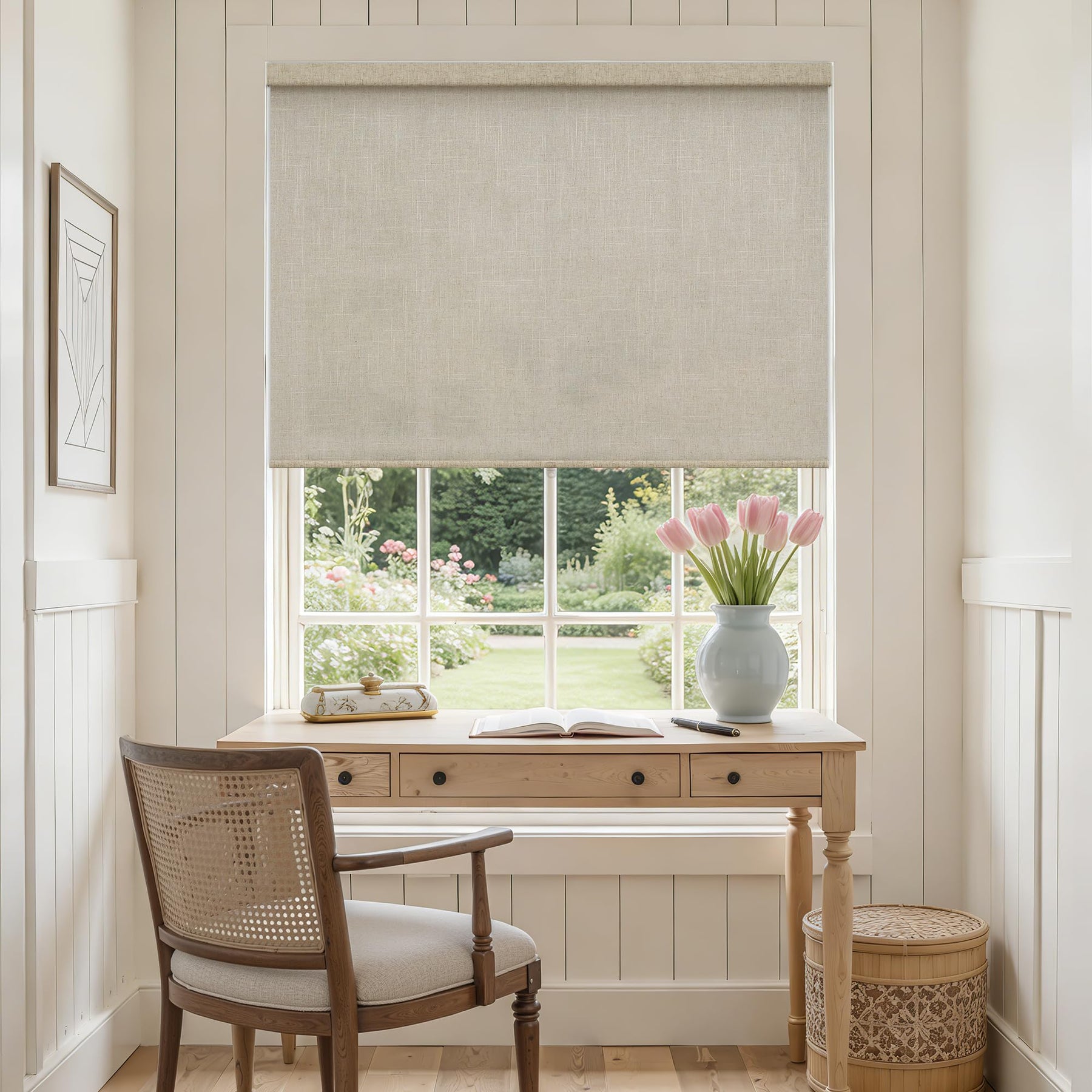Cordless Light Filtering Roller Shades for Windows
