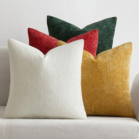 Chenille Throw Pillow Covers Set of 4