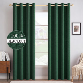 100% Blackout Linen Curtains for Bedroom & Living Room