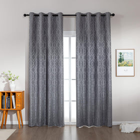 Jacquard 100% Blackout Thermal Insulated Curtains