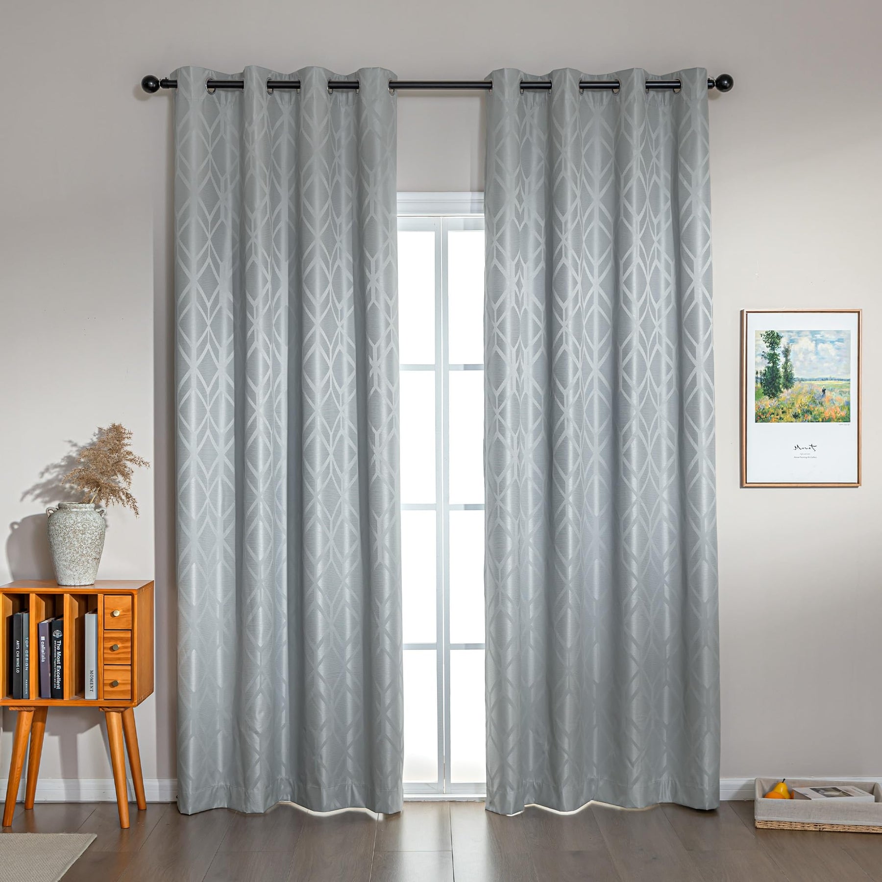 Jacquard 100% Blackout Thermal Insulated Curtains