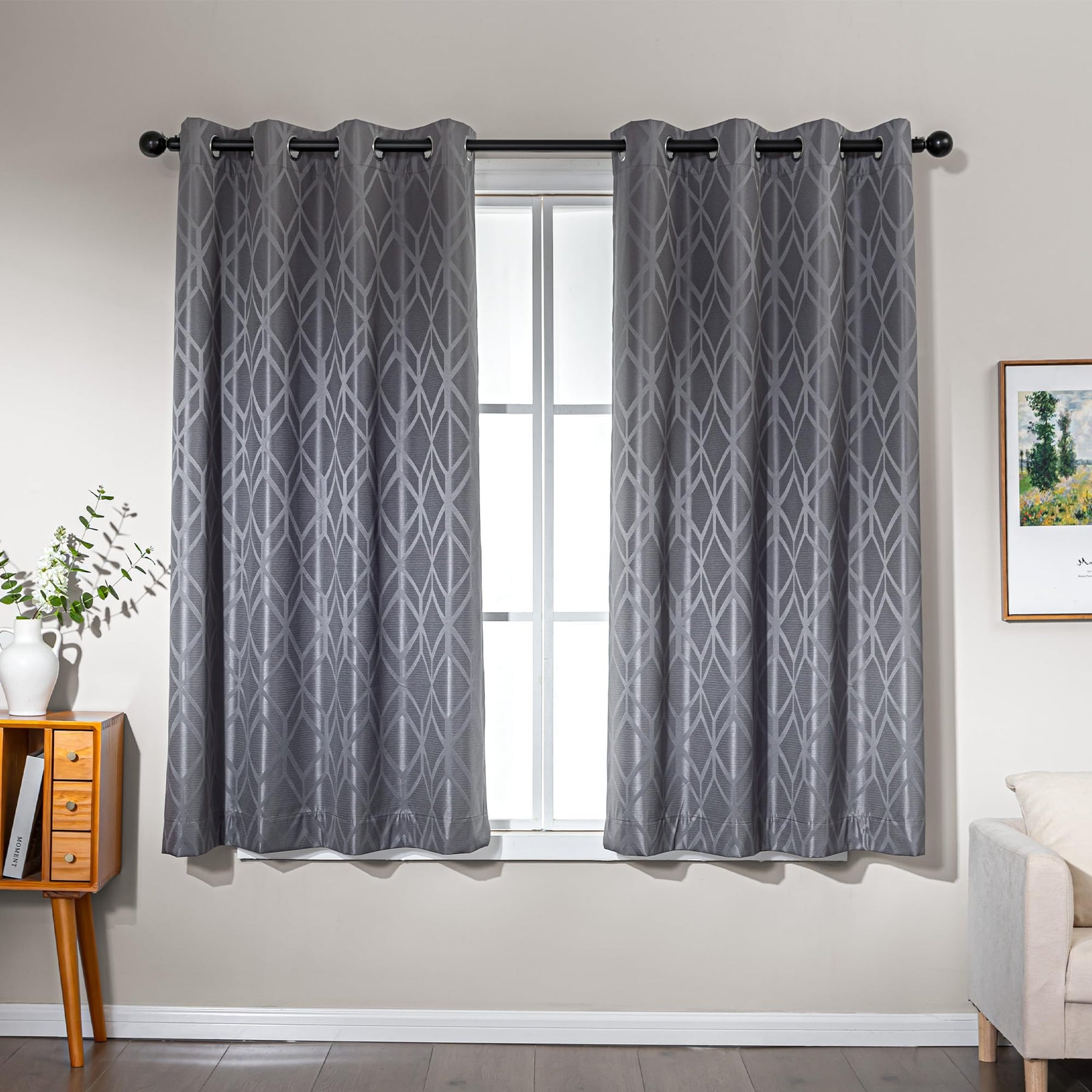 Jacquard 100% Blackout Thermal Insulated Curtains