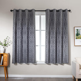 Jacquard 100% Blackout Thermal Insulated Curtains