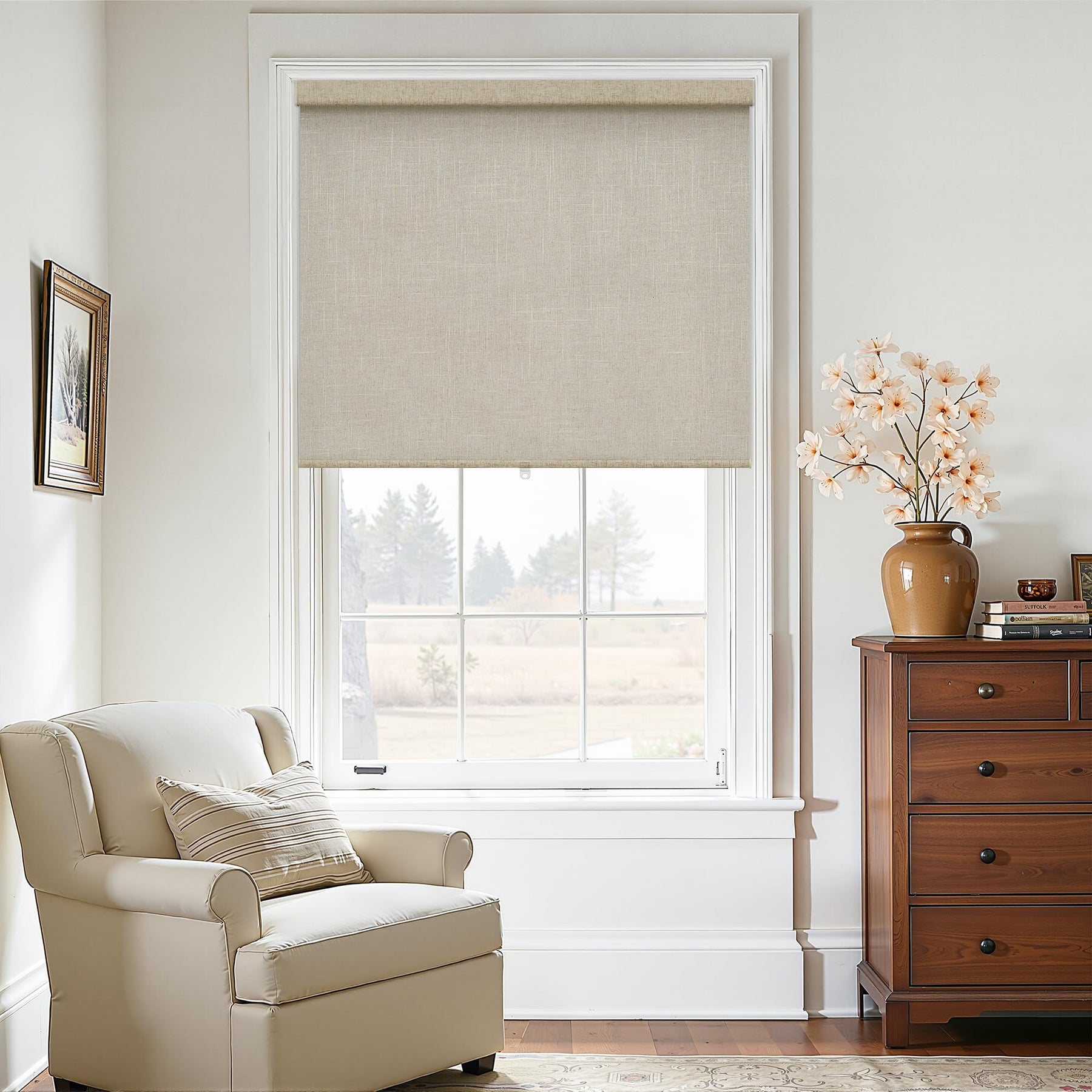 Cordless Light Filtering Roller Shades for Windows