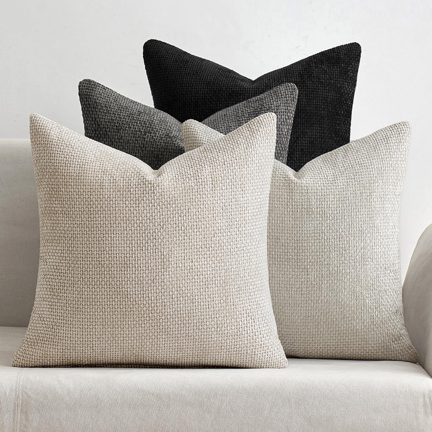 Chenille Throw Pillow Covers Set of 4