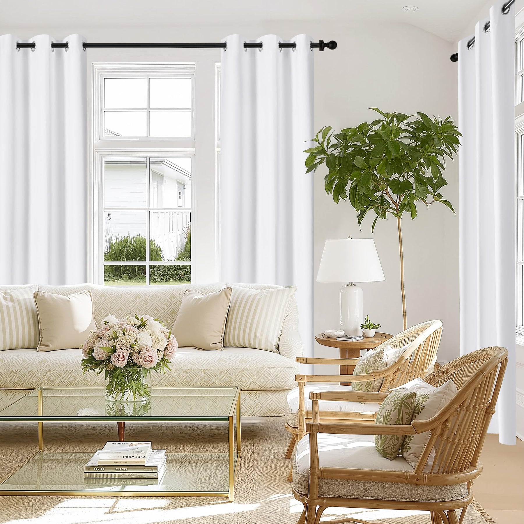 Grommet Blackout Curtains Set for Windows