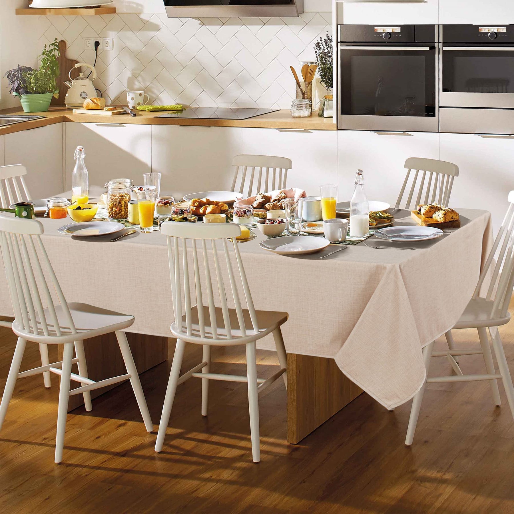 Fitable Faux Linen Tableclothes for Dining Kitchen Wedding Banquet Party