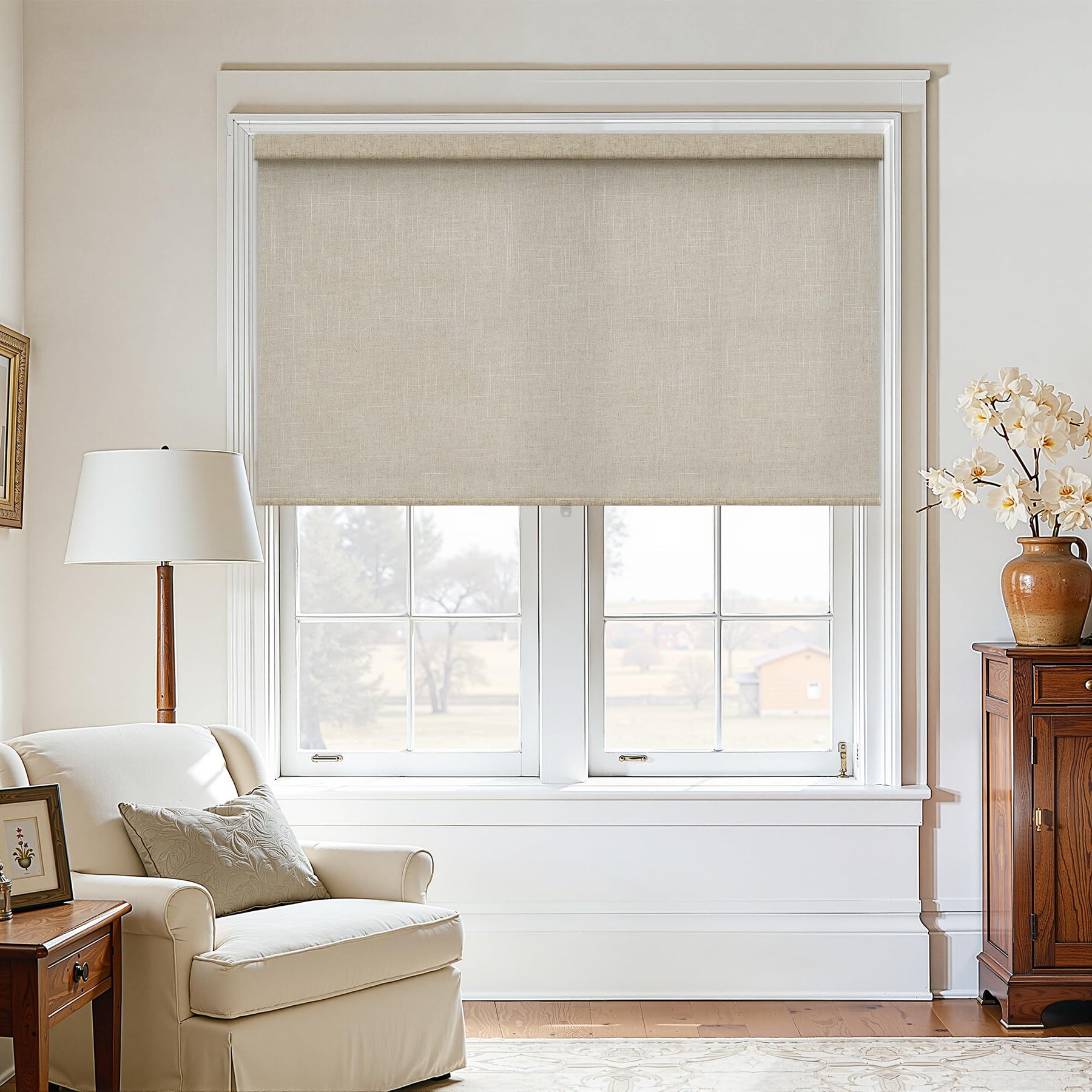 Cordless Light Filtering Roller Shades for Windows