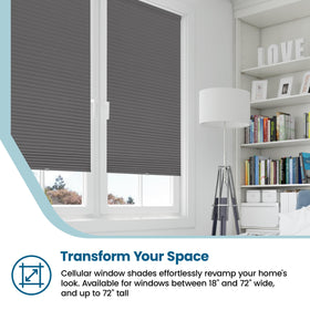 BlindsAvenue Cellular Honeycomb Cordless Shade, 9/16" Single Cell, Blackout