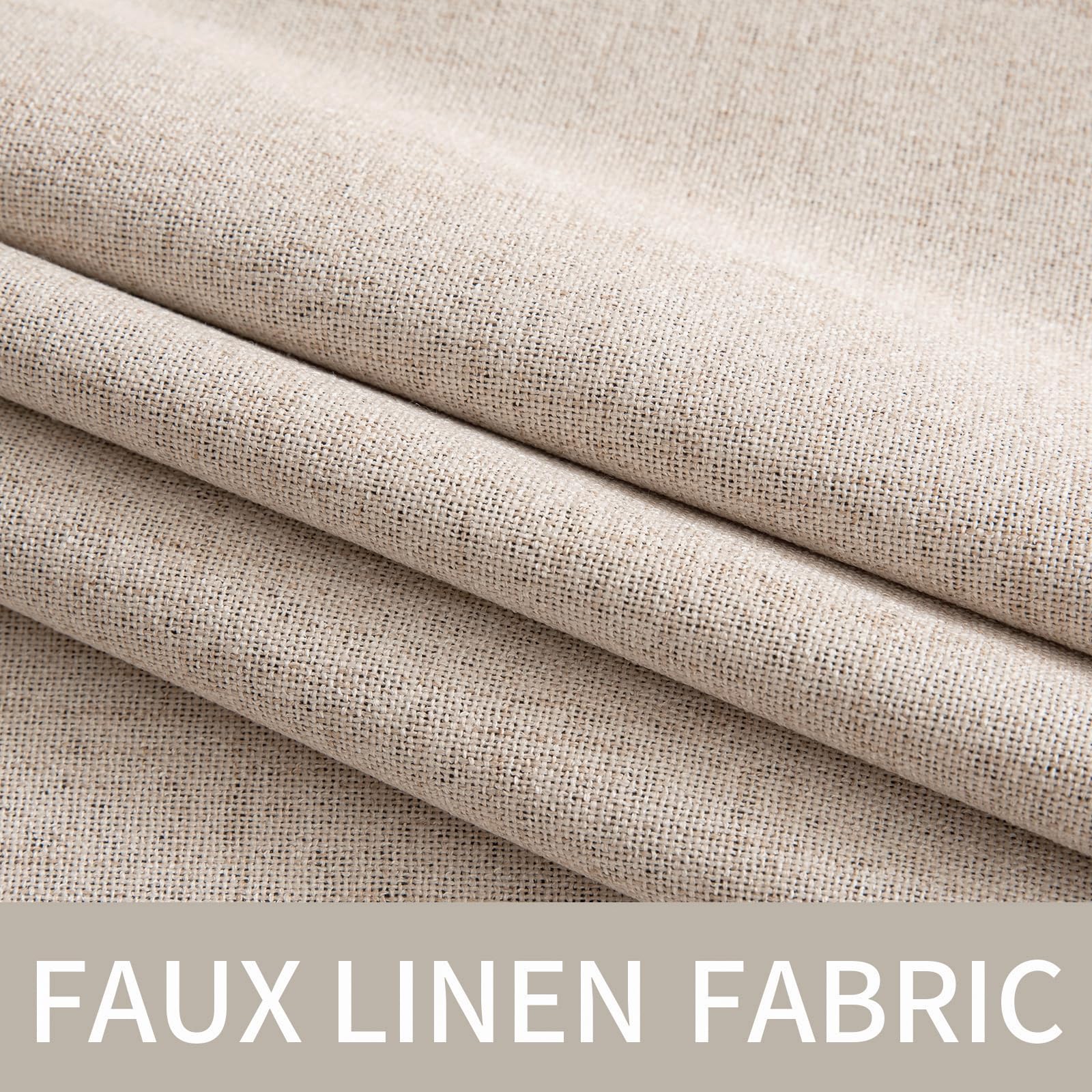 100% Blackout Linen Curtains for Bedroom & Living Room