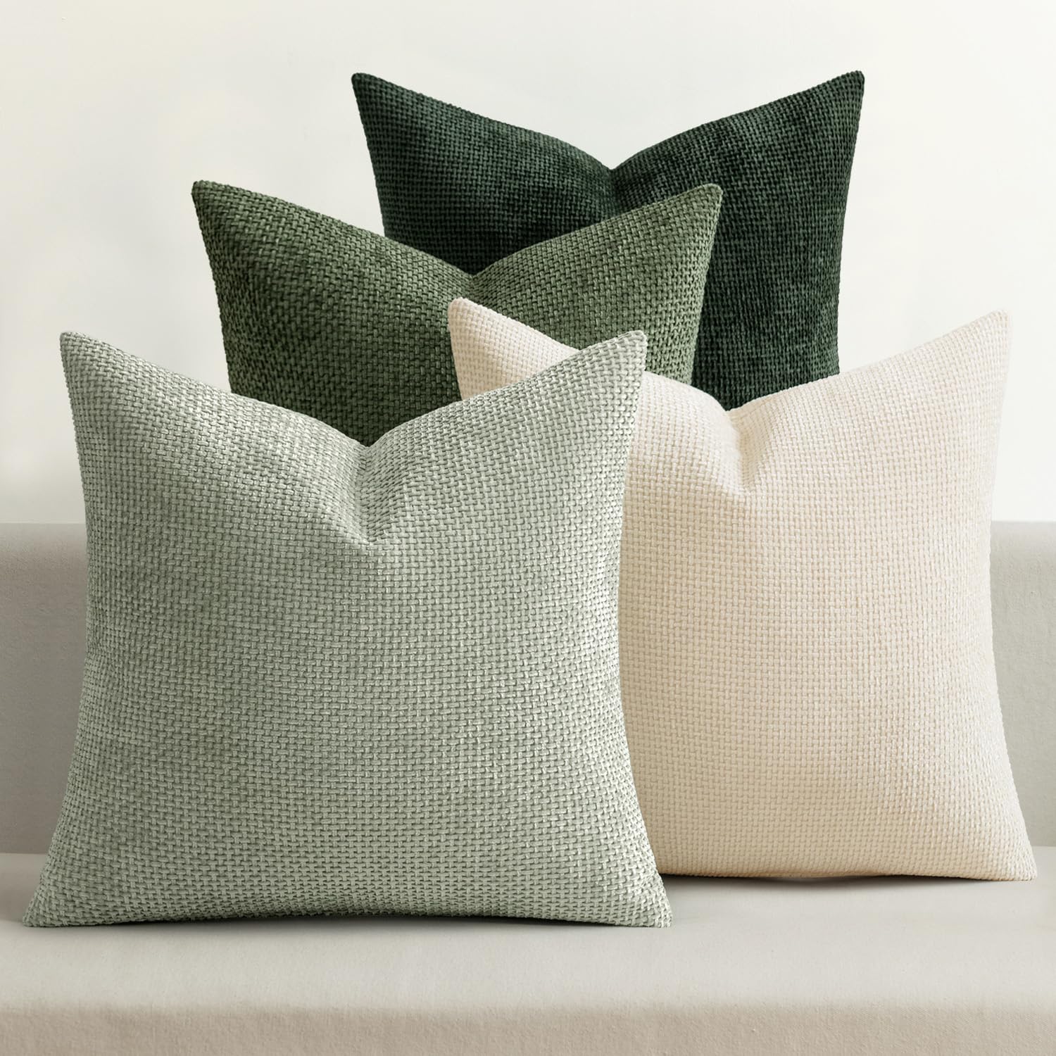Chenille Throw Pillow Covers Set of 4