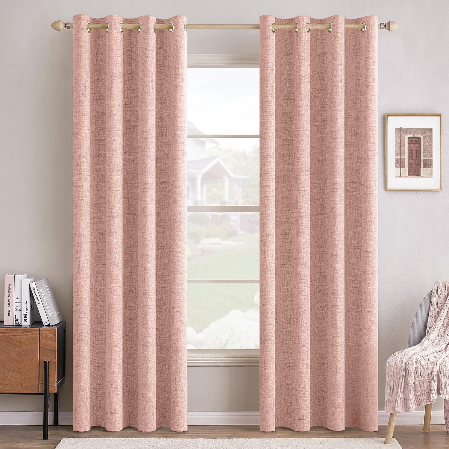 100% Blackout Linen Curtains for Bedroom & Living Room