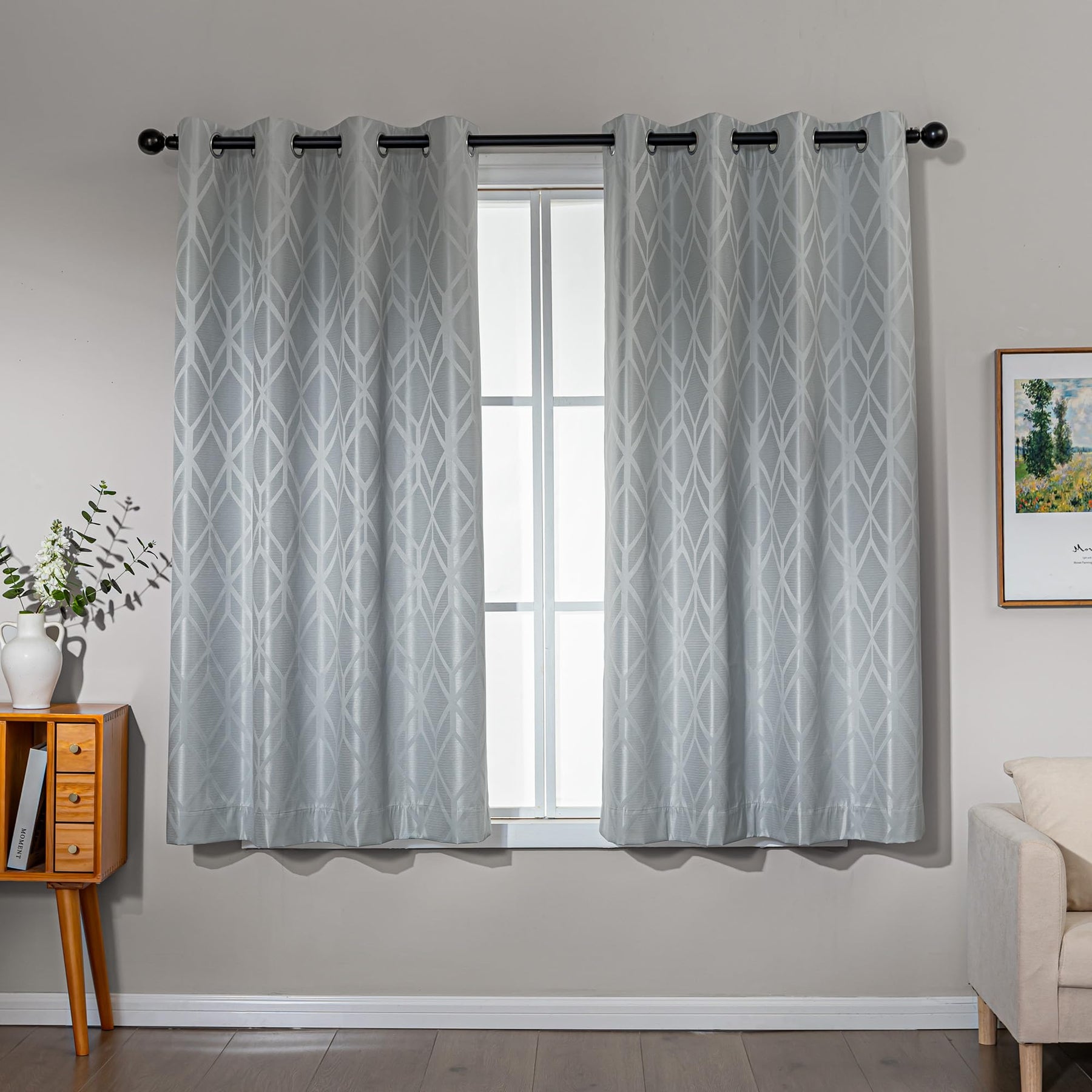 Jacquard 100% Blackout Thermal Insulated Curtains