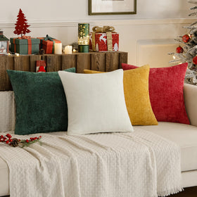 Chenille Throw Pillow Covers Set of 4