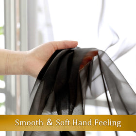 Airy Sheer Voile Curtains Set for Living Room & Bedroom