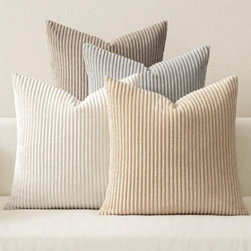 Boho Corduroy Throw Pillow Covers Set of 4
