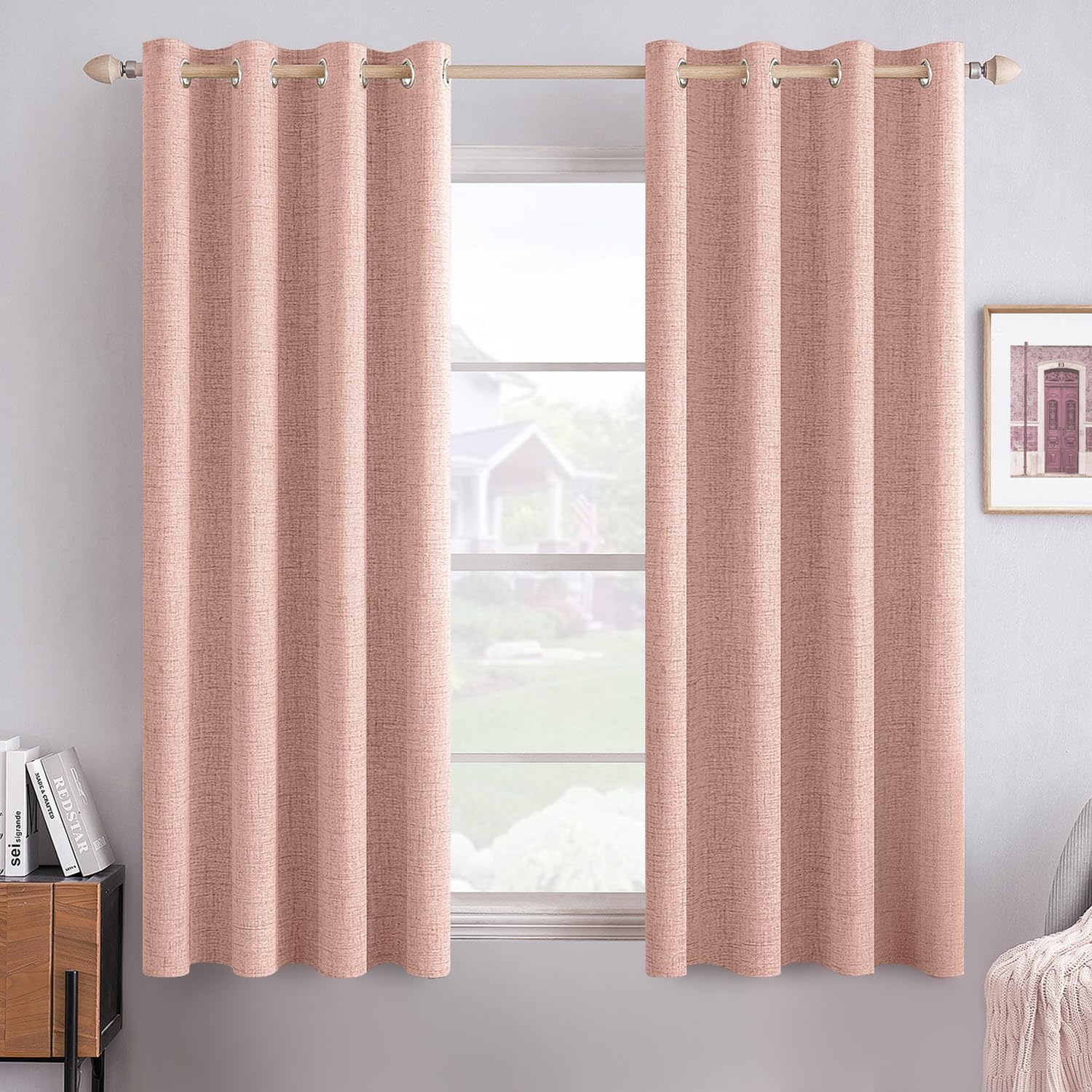 100% Blackout Linen Curtains for Bedroom & Living Room