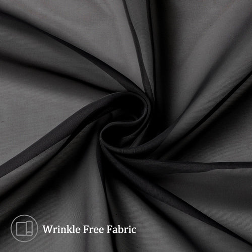 Airy Sheer Voile Curtains Set for Living Room & Bedroom