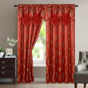 Elegant Comfort Aurora Jacquard Look Curtain Panel Set