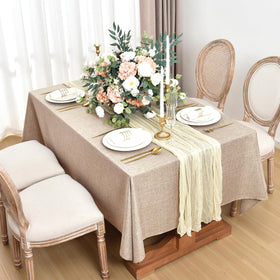 Faux Linen Wrinkle Free Tablecloth Set of 2