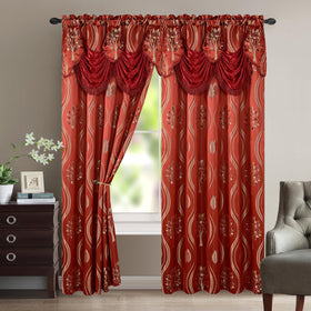 Elegant Comfort Aurora Jacquard Look Curtain Panel Set