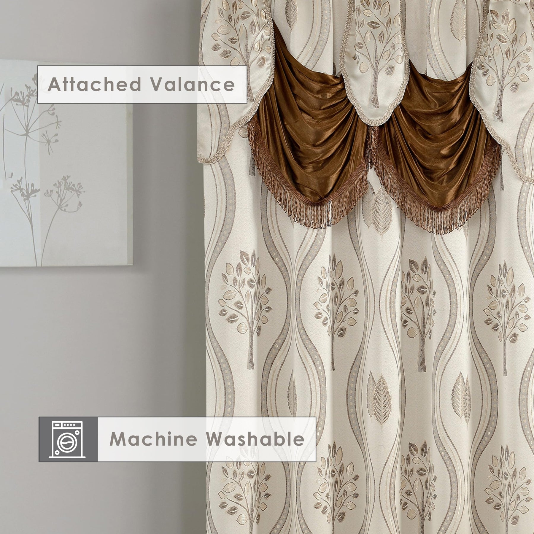 Elegant Comfort Aurora Jacquard Look Curtain Panel Set