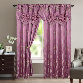 Elegant Comfort Aurora Jacquard Look Curtain Panel Set