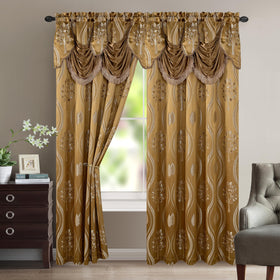Elegant Comfort Aurora Jacquard Look Curtain Panel Set
