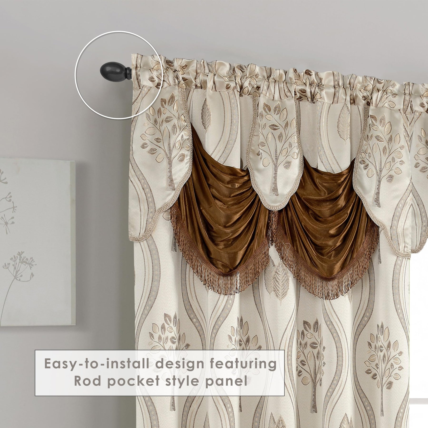 Elegant Comfort Aurora Jacquard Look Curtain Panel Set