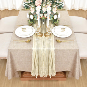 Faux Linen Wrinkle Free Tablecloth Set of 2